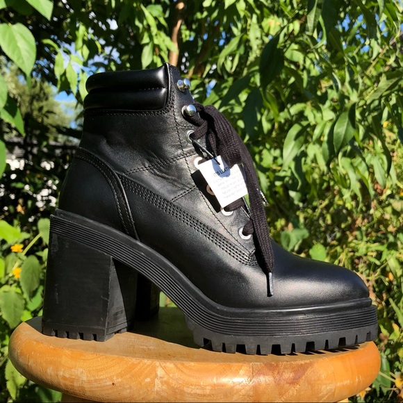 Zara Lace Up Chunky Platform Boots - Main Image